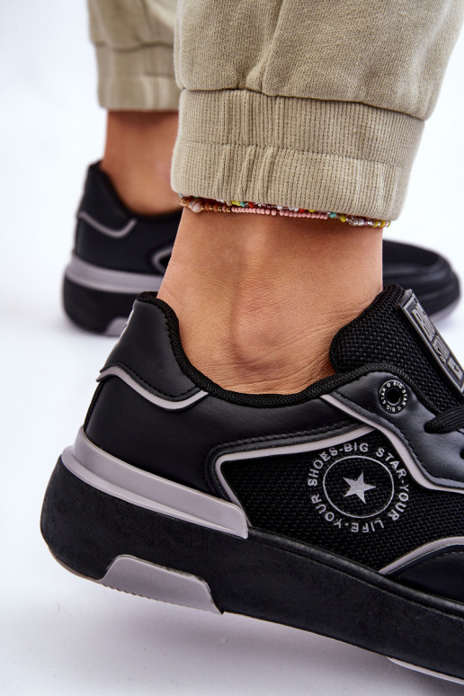 Feminin Sportlicher Stil Schuhe Big Star LL274443 SchZuarz und-graue Farbe Feminin Sportlicher Stil Schuhe Big Star LL274443 SchZuarz und-graue Farbe