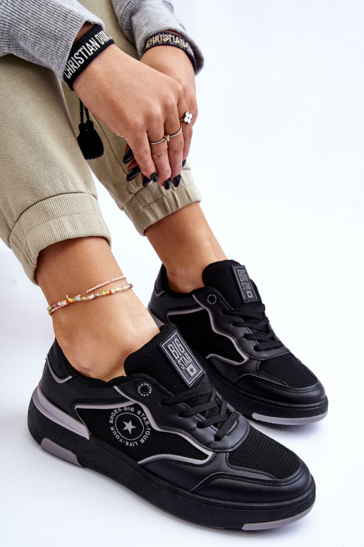 Feminin Sportlicher Stil Schuhe Big Star LL274443 SchZuarz und-graue Farbe Feminin Sportlicher Stil Schuhe Big Star LL274443 SchZuarz und-graue Farbe