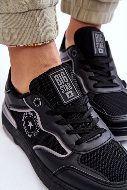 Feminin Sportlicher Stil Schuhe Big Star LL274443 SchZuarz und-graue Farbe Feminin Sportlicher Stil Schuhe Big Star LL274443 SchZuarz und-graue Farbe