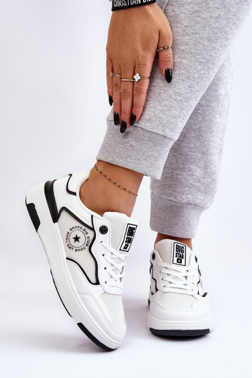 Feminin Sportlicher Stil Schuhe Big Star LL274440 INeiß-schZuarze Farbe