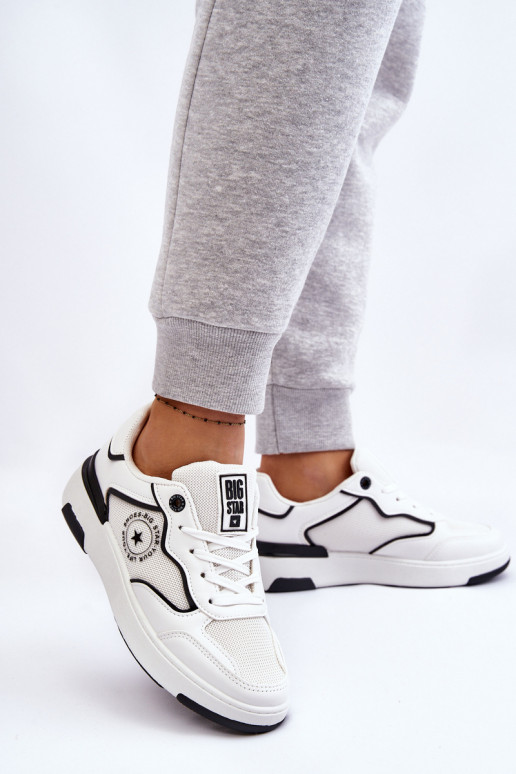 Feminin Sportlicher Stil Schuhe Big Star LL274440 INeiß-schZuarze Farbe