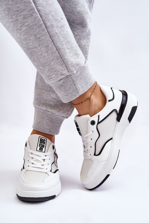 Feminin Sportlicher Stil Schuhe Big Star LL274440 INeiß-schZuarze Farbe