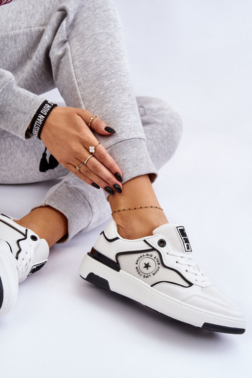 Feminin Sportlicher Stil Schuhe Big Star LL274440 INeiß-schZuarze Farbe