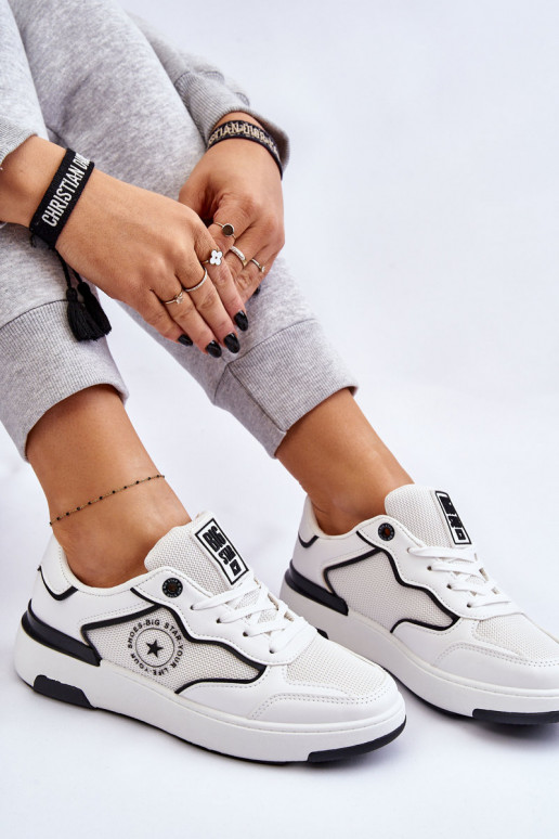 Feminin Sportlicher Stil Schuhe Big Star LL274440 INeiß-schZuarze Farbe