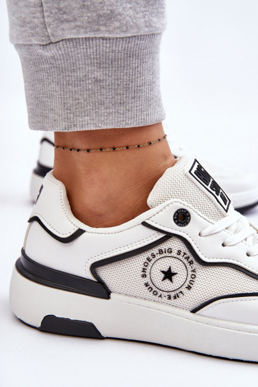 Feminin Sportlicher Stil Schuhe Big Star LL274440 INeiß-schZuarze Farbe