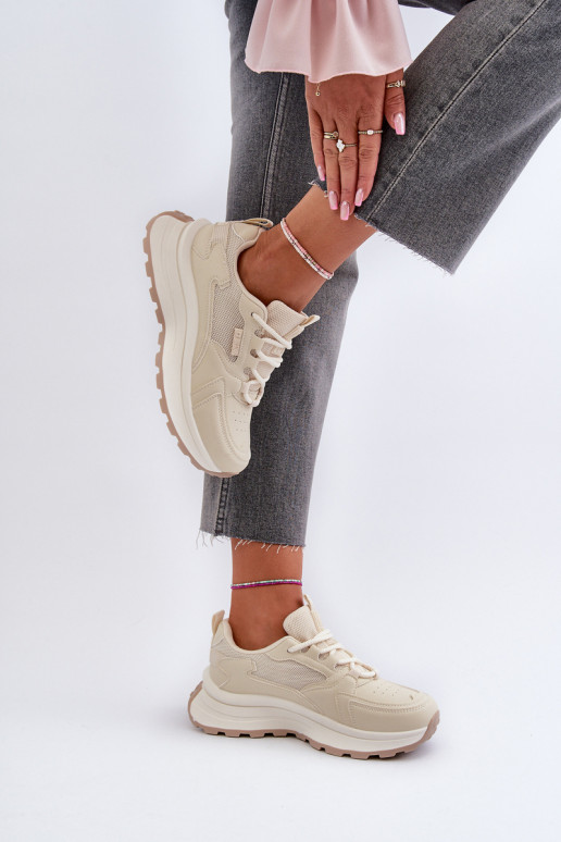 Sneakers Stilvollllschuhe Feminin HI-POLY SYSTEM Big Star NN274A105 Beige