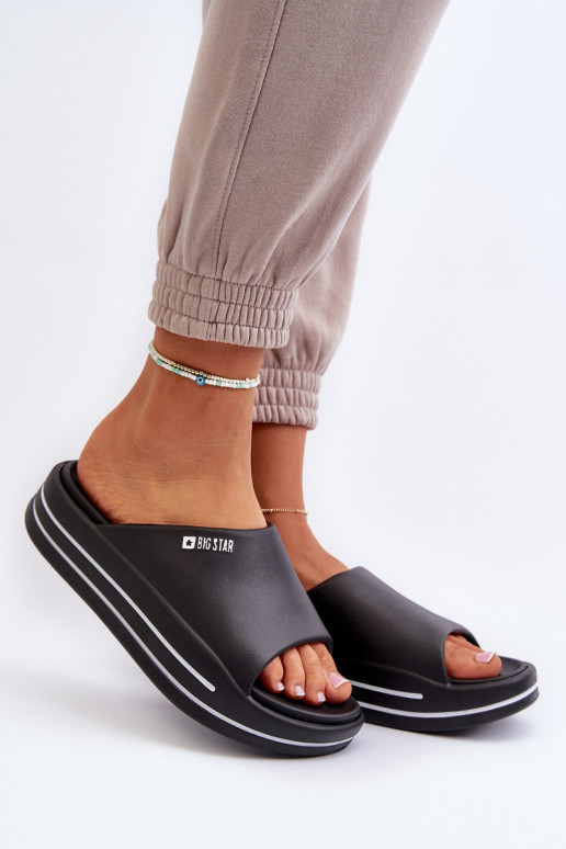 Damenhausschuhe mit einer Plattform Big Star NN274A037 schZuarze Farbe Damenhausschuhe mit einer Plattform Big Star NN274A037 schZuarze Farbe