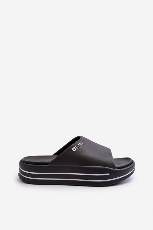 Big Star NN274A037 - Damen Pantoletten mit Plateau in Schwarz