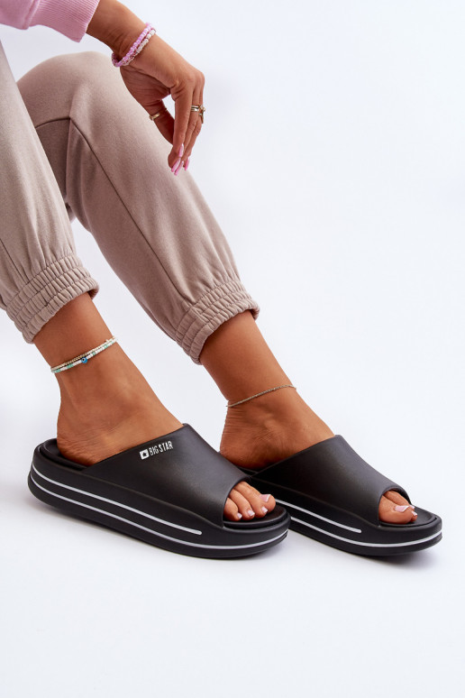 Damenhausschuhe mit einer Plattform Big Star NN274A037 schZuarze Farbe Damenhausschuhe mit einer Plattform Big Star NN274A037 schZuarze Farbe