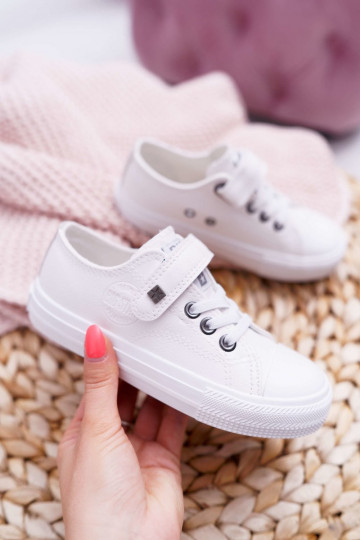 Kinder Leder Freizeit Schuhe BIG STAR EE374035 in Weiß
