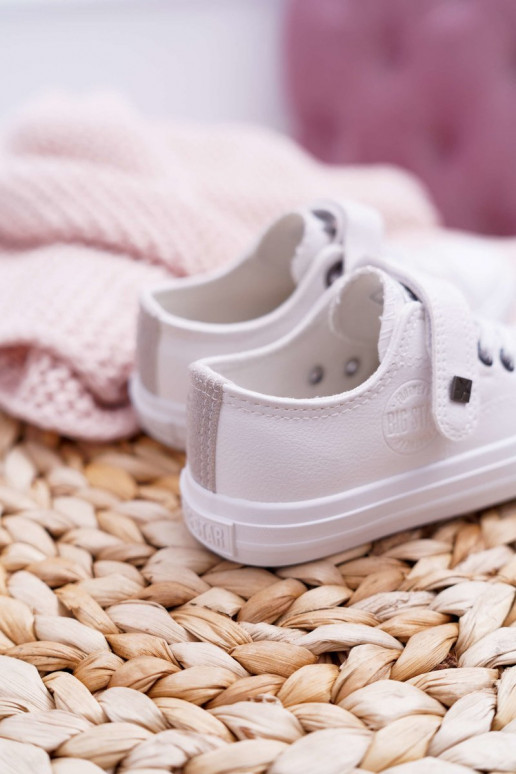 Kinder Leder Freizeit Schuhe BIG STAR EE374035 in Weiß