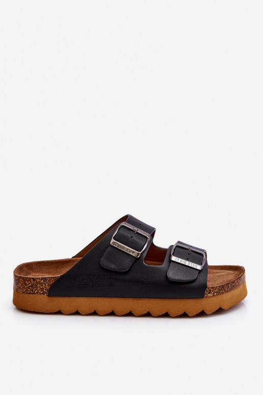 Klassisches Stilvollll Feminin Hausschuhe Big Star LL274477 schZuarze Farbe