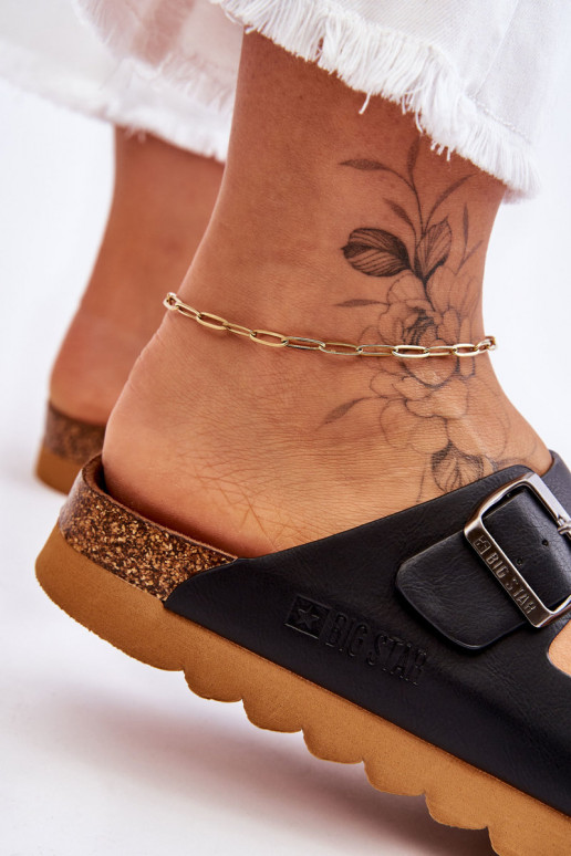 Klassisches Stilvollll Feminin Hausschuhe Big Star LL274477 schZuarze Farbe