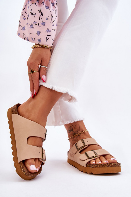 Klassisches Stilvollll Feminin Hausschuhe Big Star LL274478 Beige