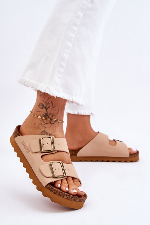 Klassisches Stilvollll Feminin Hausschuhe Big Star LL274478 Beige