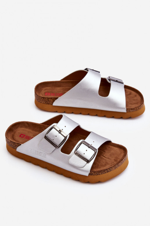 Klassisches Stilvollll Feminin Hausschuhe Big Star LL274476 Silberfarbe