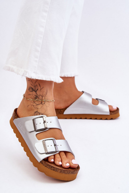 Klassisches Stilvollll Feminin Hausschuhe Big Star LL274476 Silberfarbe