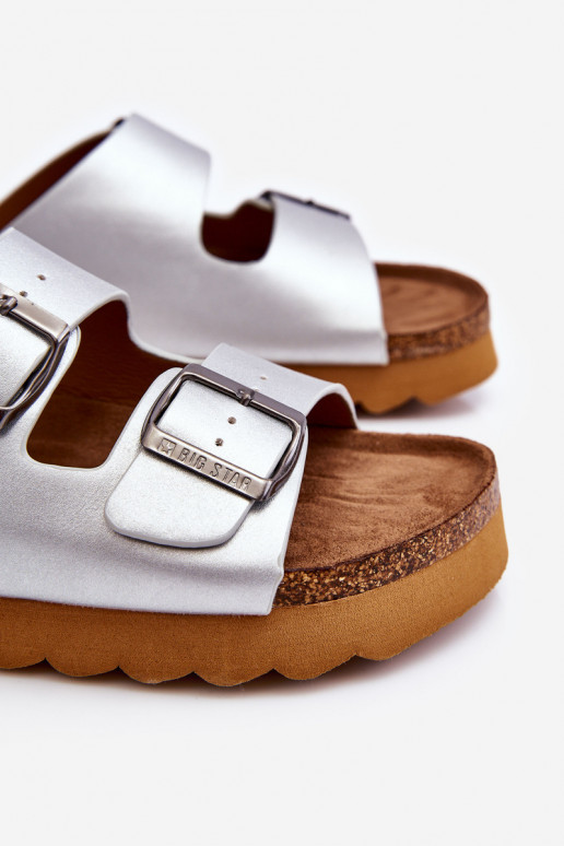 Klassisches Stilvollll Feminin Hausschuhe Big Star LL274476 Silberfarbe