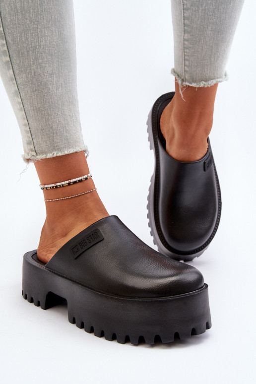 Feminin Hausschuhe mit modischer Es mussssivsohle Big Star NN274014 schZuarze Farbe