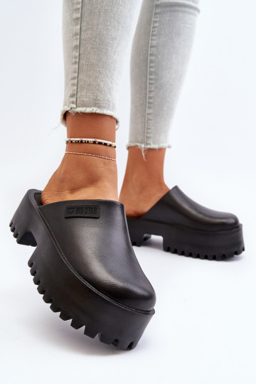 Feminin Hausschuhe mit modischer Es mussssivsohle Big Star NN274014 schZuarze Farbe 2