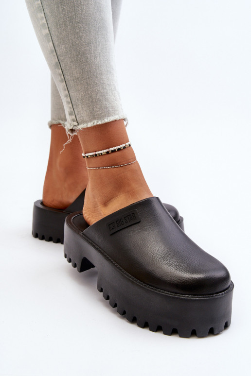 Feminin Hausschuhe mit modischer Es mussssivsohle Big Star NN274014 schZuarze Farbe