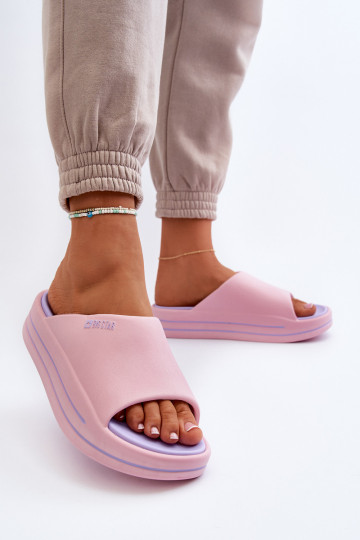 Damen Pantoletten mit Plateau Big Star NN274A035 in Rosa