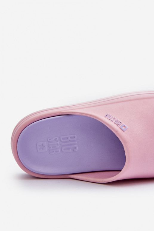 Damenhausschuhe mit einer Plattform Big Star NN274A035 pinke Farbe