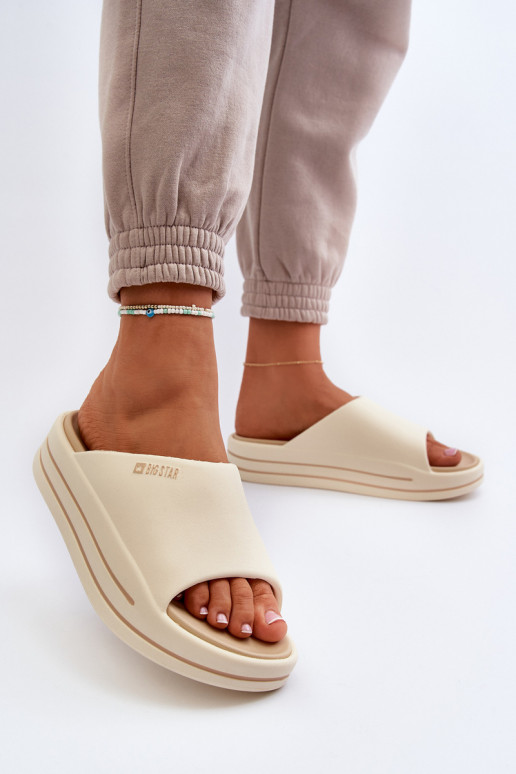 Damenhausschuhe mit einer Plattform Big Star NN274A034 Beige