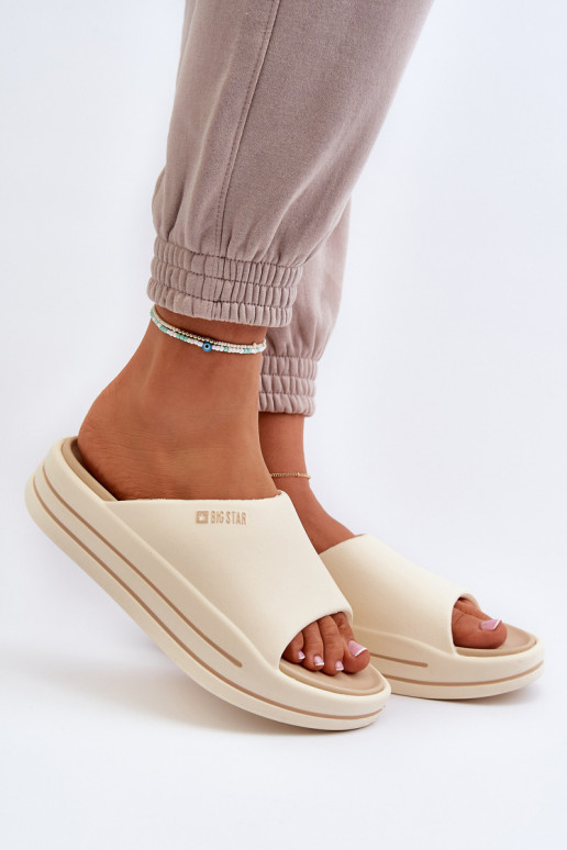 Damenhausschuhe mit einer Plattform Big Star NN274A034 Beige