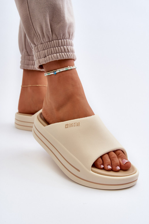 Damenhausschuhe mit einer Plattform Big Star NN274A034 Beige