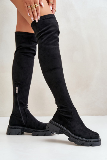 Damen kniehohe Stiefel aus... 2