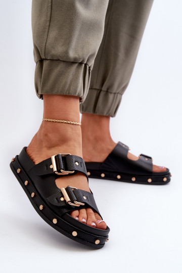 Damen Pantoletten auf Plateau Big Star NN27402 Schwarz