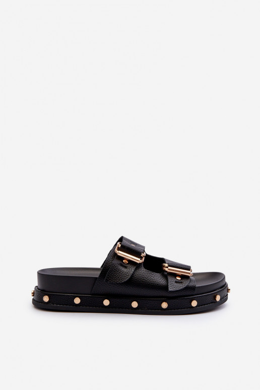 Damenhausschuhe mit einer Plattform Big Star NN27402 schZuarze Farbe