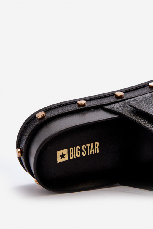 Damenhausschuhe mit einer Plattform Big Star NN27402 schZuarze Farbe