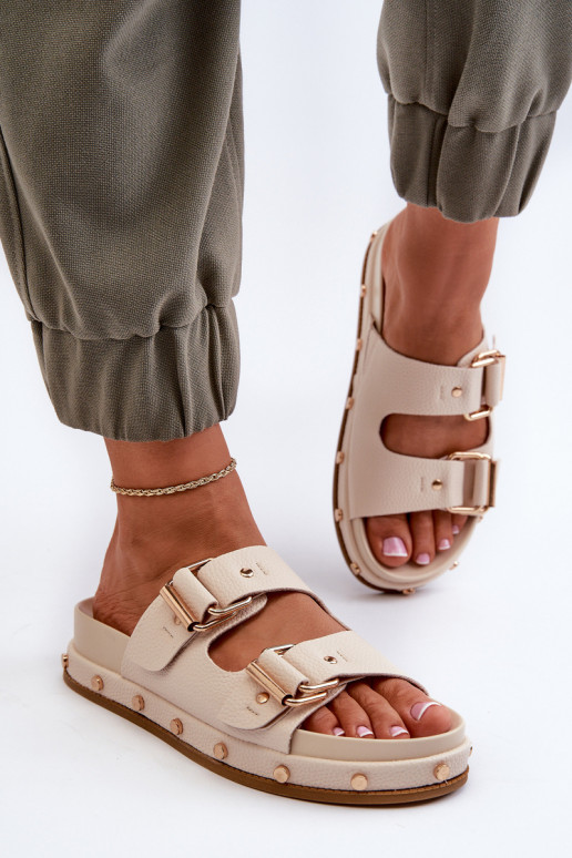 Damenhausschuhe mit einer Plattform Big Star NN274083 Beige