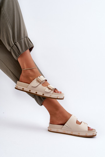 Damen Clogs auf Plattform Big Star NN274083 Beige 2