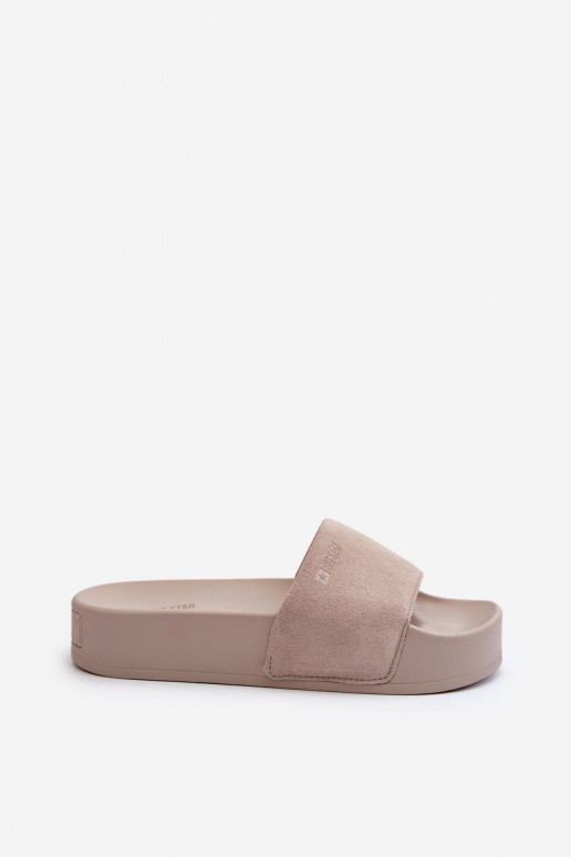 Feminin Hausschuhe mit einer Plattform aus INildleder Big Star NN274A671 Beige