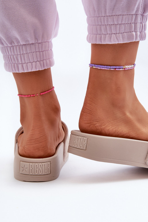 Feminin Hausschuhe mit einer Plattform aus INildleder Big Star NN274A671 Beige