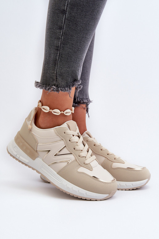 Beige Sneakers aus Eco-Leder Kaimans Beige Sneakers aus Eco-Leder Kaimans