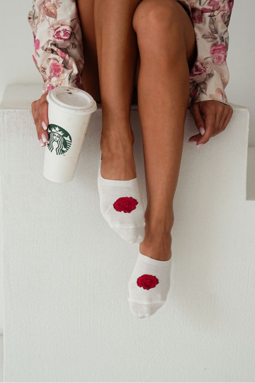 Socken MicroFußzeilen Feminin BaZuełniane pinke Farbea elfenbeinfarbe