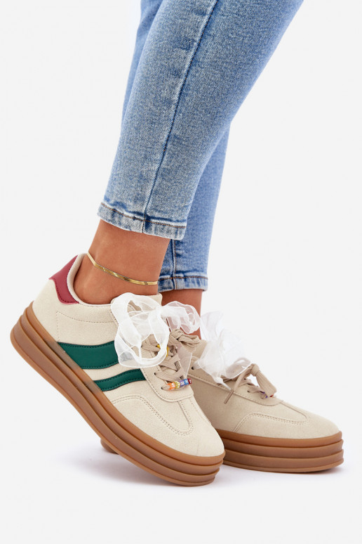 Sneakers Stilvollllschuhe Feminin Z Przypinkami Beige Jariana Sneakers Stilvollllschuhe Feminin Z Przypinkami Beige Jariana