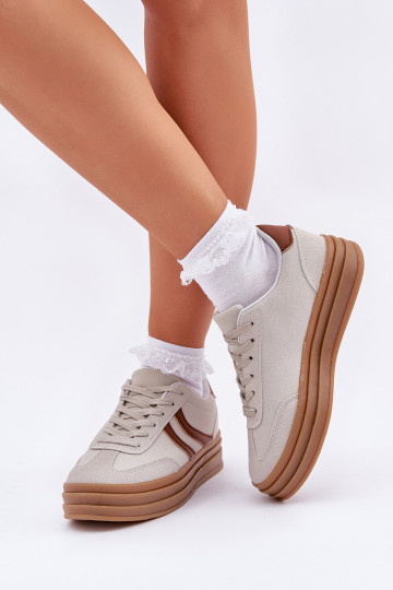 Stylische Sneaker Modellschuhe mit Plateau in Grau DoriĮa