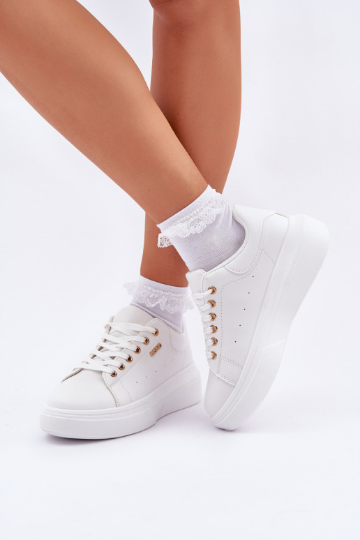 Sneakers Stilvollllschuhe Feminin mit einer Plattform aus Öko-Leder Zueiße Farbe Lelandine