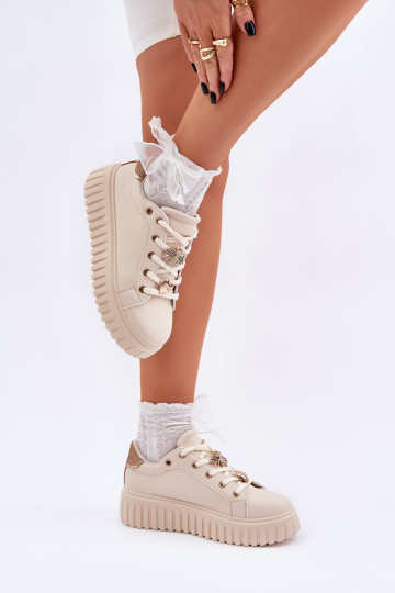 Sneaker Modellschuhe für Frauen mit Ziersteinen in Sand Grelesi 2