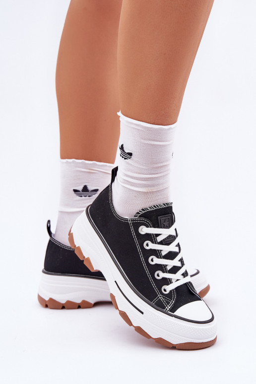 Niedrig Freizeitschuhe mit einer Plattform schZuarze Farbe AradZuin Niedrig Freizeitschuhe mit einer Plattform schZuarze Farbe AradZuin