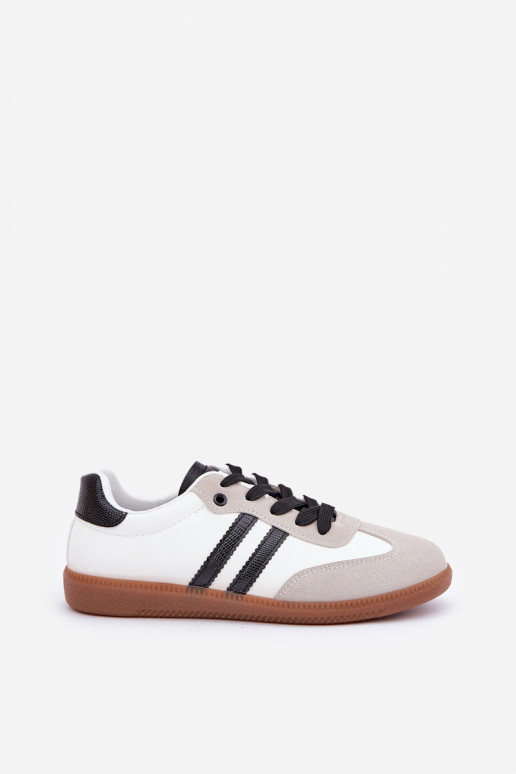 Turnschuhe mit flacher Sohle Turnschuhe Feminin INeiß-schZuarze Farbe Loredis