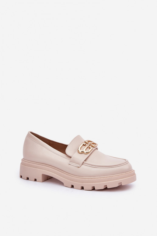Mokassins für Damen Ze goldene Farbem Detalem Beige Trionna Mokassins für Damen Ze goldene Farbem Detalem Beige Trionna