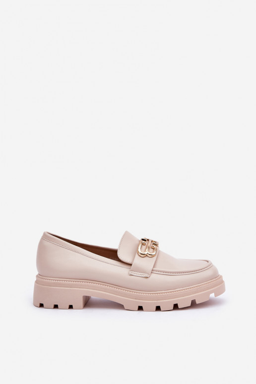 Mokassins für Damen Ze goldene Farbem Detalem Beige Trionna Mokassins für Damen Ze goldene Farbem Detalem Beige Trionna