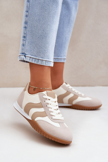 Klassische Sneaker Feminin aus Öko-Leder Beige Es mussretina