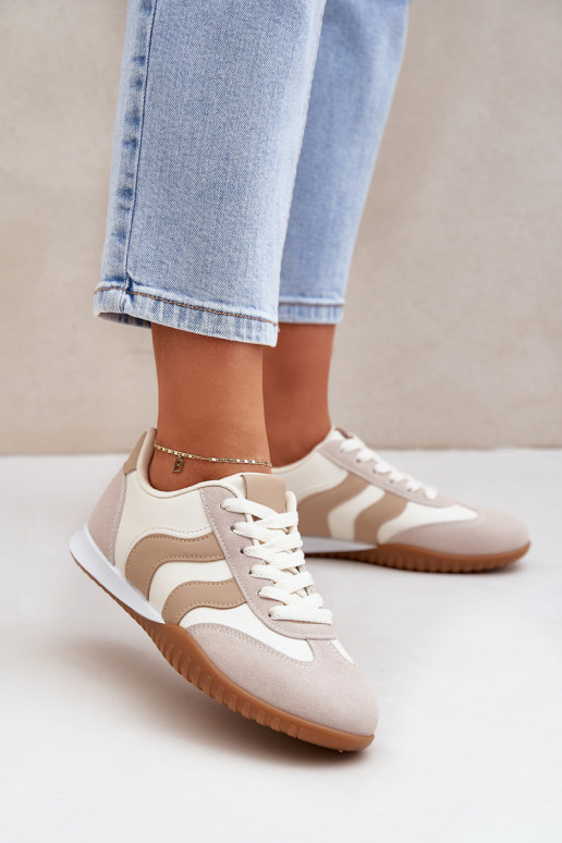 Klassische Sneaker Feminin aus Öko-Leder Beige Es mussretina